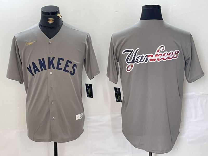 Men New York Yankees Blank Grey Throwback Nike Game 2024 MLB Jersey style 9->new york yankees->MLB Jersey